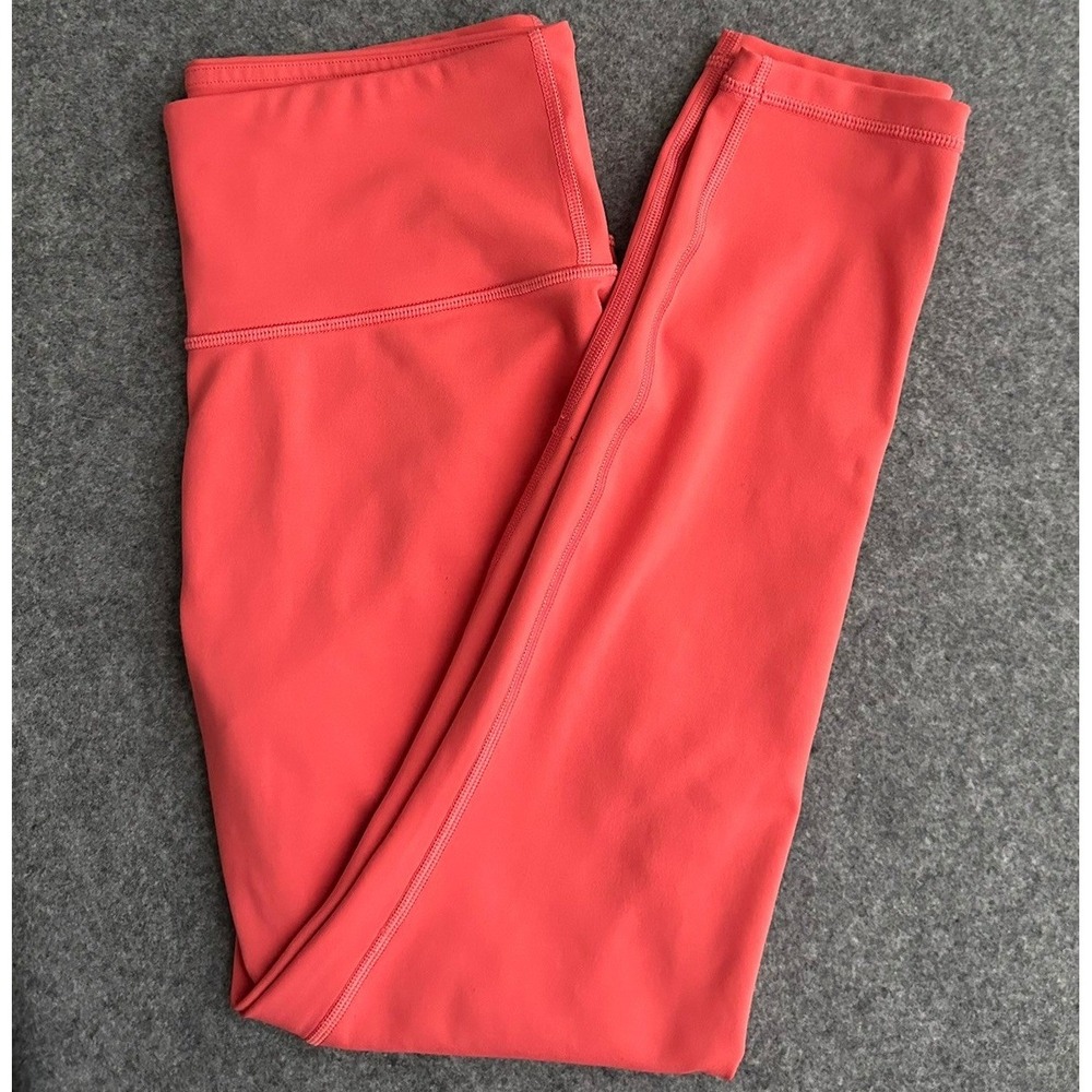 Athleta Elation 7/8 Tights Size S Coral Pink High Rise Yoga Leggings Activewear